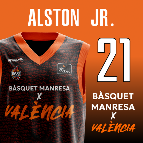 Boleto Derrick Alston Jr. Bàsquet Manresa x València Talla única: Unico