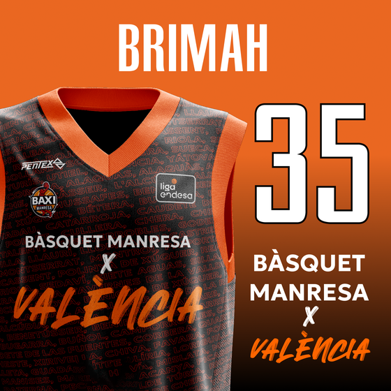 Boleto Amida Brimah Bàsquet Manresa x València Talla única: Unico