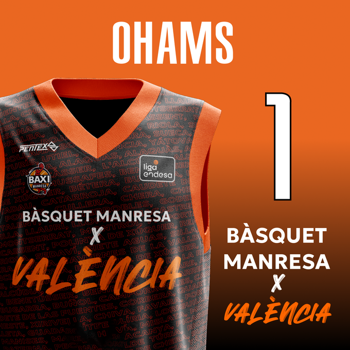 Boleto Chuba Ohams Bàsquet Manresa x València Talla única: Unico