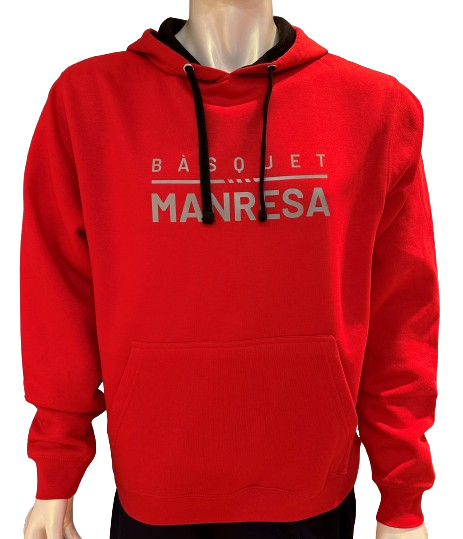 Red basketball Manresa hoodie Adult Size: XS