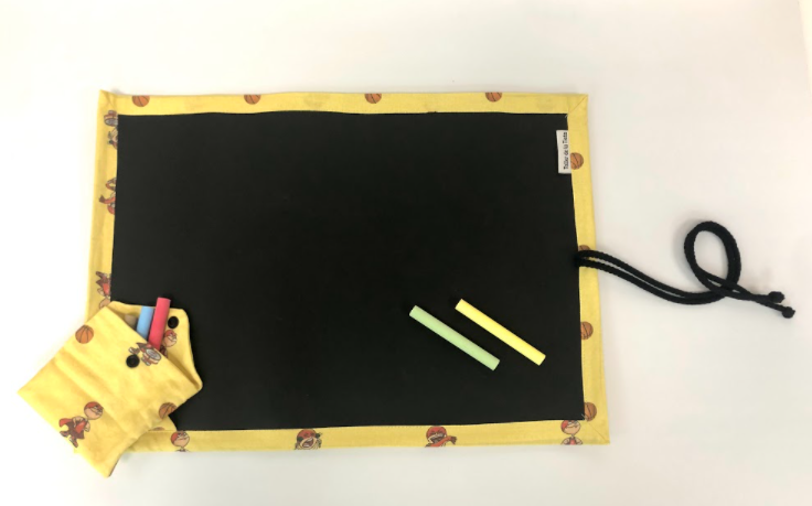 Pizarra plegable de tela del "Llumet" para niños y niñas (amarillo) Talla Infantil: Infantil