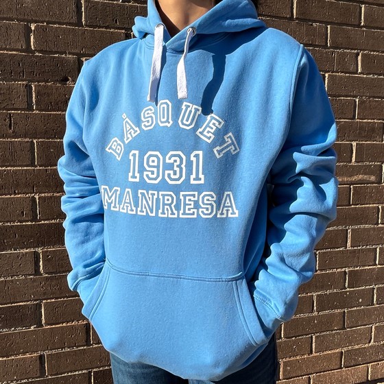Blue hoodie Bàsquet Manresa 1931 Adult Size: XS