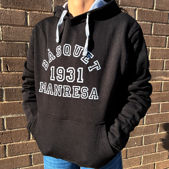 Bàsquet Manresa 1931 black hoodie Adult Size: XS